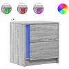 vidaXL Bedside Cabinets with LED Lights 2 pcs Grey Sonoma Engineered Wood