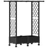 vidaXL Raised Bed with Trellis and Roof Black 122.5 x 40 x 127 cm PP