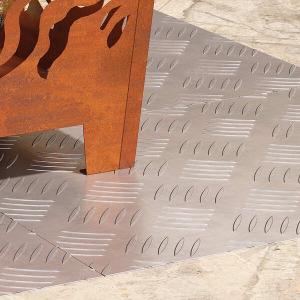 vidaXL Checker Plates 4 pcs Silver 50 x 40 cm Aluminium