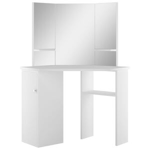 vidaXL Corner Dressing Table Cosmetic Table Make-up Table White