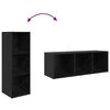 vidaXL TV Cabinet Set Wall-mounted 3 pcs Black Engineered Wood