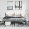 vidaXL Metal Bed Frame without Mattress with Headboard Black 183x213cm