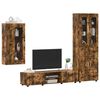 vidaXL TV Cabinet Set with Drawer with Door Smoked Oak Engineered Wood
