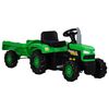 vidaXL Pedal Tractor for Kids with Trailer Green and Black