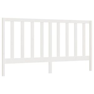 vidaXL Bed Headboard White 206x4x100 cm Solid Wood Pine