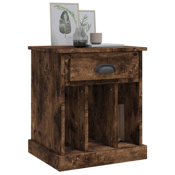 vidaXL Bedside Cabinet Smoked Oak 43x36x50 cm