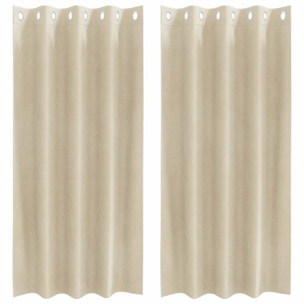 vidaXL Blackout Curtains 2 pcs Cream 140 x 175 cm Velvet
