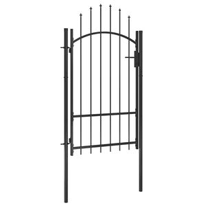 vidaXL Garden Gate Steel 1x2.2 m Black