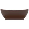 vidaXL Luxury Basin Overflow Oval Matt Dark Brown 58.5x39 cm Ceramic