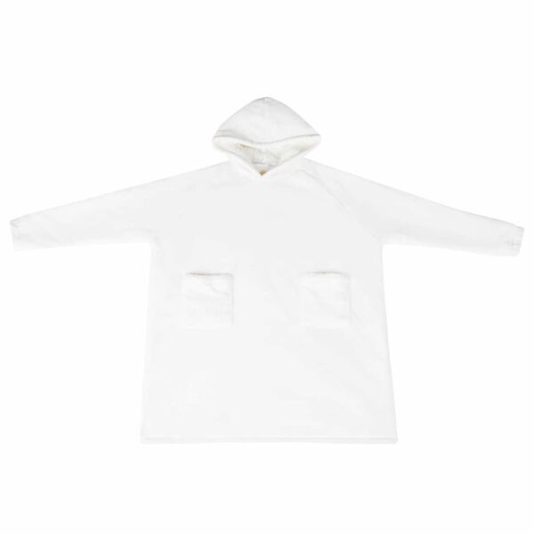 vidaXL Blanket Hoodie White M Fleece and Flannel