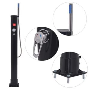 vidaXL Solar Shower | Black | PVC | Medium | Adjustable Armrests