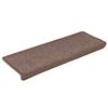 vidaXL Stair Mats 15 pcs 65x21x4 cm Brown Rectangular Edge