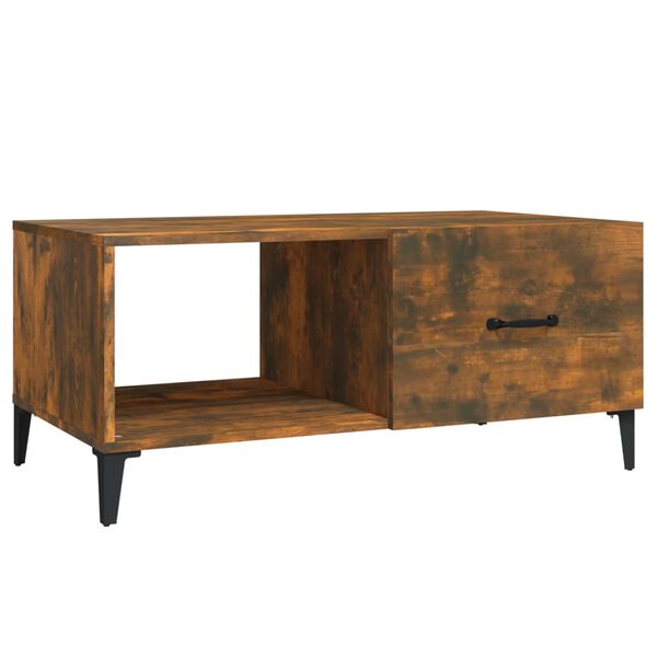 vidaXL Coffee Table Smoked Oak 90x50x40 cm Engineered Wood