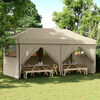 vidaXL Party Tent Folding Taupe 292 x 580 x 315 cm Oxford Fabric