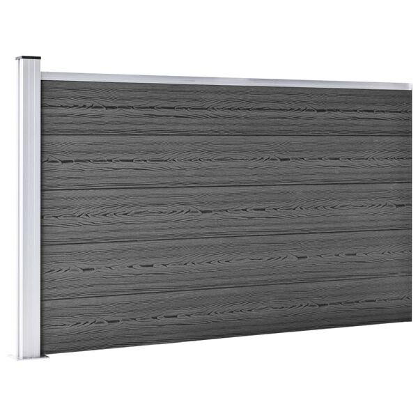 vidaXL Fence Panel Set WPC 353x105 cm Black