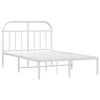 vidaXL Metal Bed Frame without Mattress with Headboard White 120x190cm