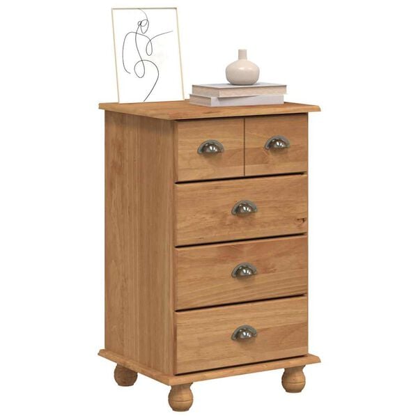 vidaXL Chest of Drawer ASKIM Brown 45.8 x 40 x 79 cm Solid Pine Wood