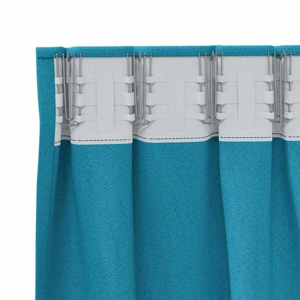 vidaXL Blackout Curtains with Rings 2 pcs Turquoise 260 x 140 cm