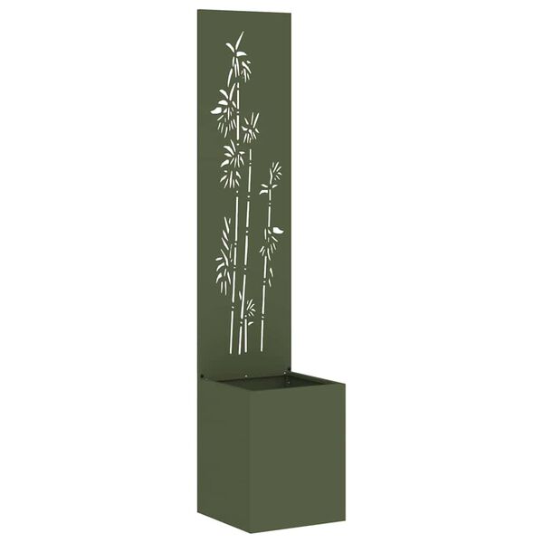 vidaXL Garden Privacy Screen Olive green 32 x 140 cm Cold-rolled steel