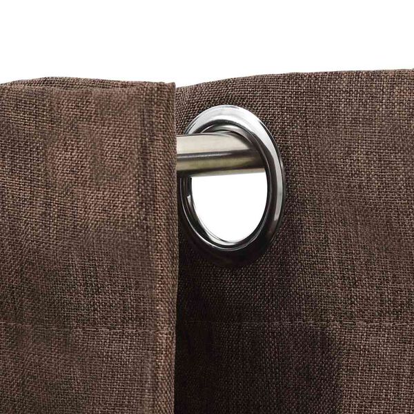 vidaXL Linen-Look Blackout Curtains with Grommets 2pcs Taupe 140x175cm