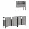 vidaXL 3 Piece Bathroom Furniture Set Grey Sonoma Engineered Wood