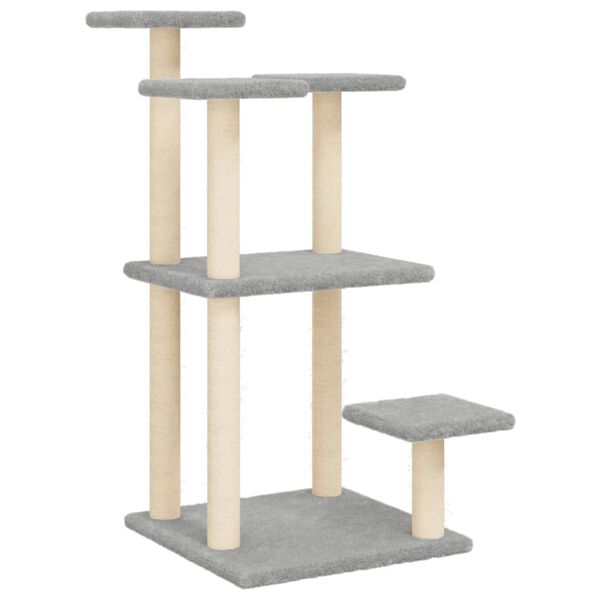 vidaXL Cat Scratching Posts with Platforms Light Grey 98.5 cm