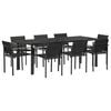 vidaXL Outdoor Furniture Set 9 pcs Black and Anthracite Textilene