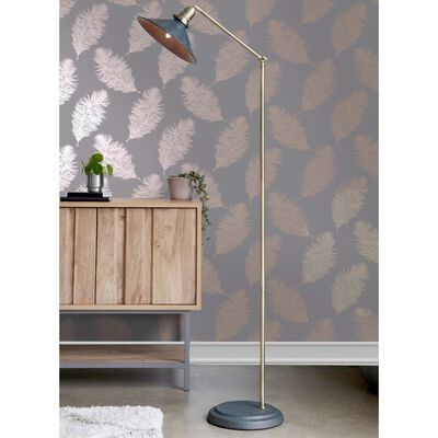 DUTCH WALLCOVERINGS Wallpaper Fawning Feather Grey and Rose Gold