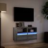 vidaXL TV Wall Cabinets with LED Lights 2 pcs Grey Sonoma 41x31x45 cm