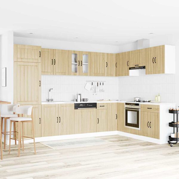 vidaXL Kitchen Cabinet with Door Lucca 2 pcs Brown 80 x 46 x 81.5 cm