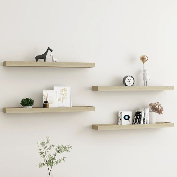vidaXL Loggia Wall Shelves 4 pcs Oak 80x15x4 cm MDF