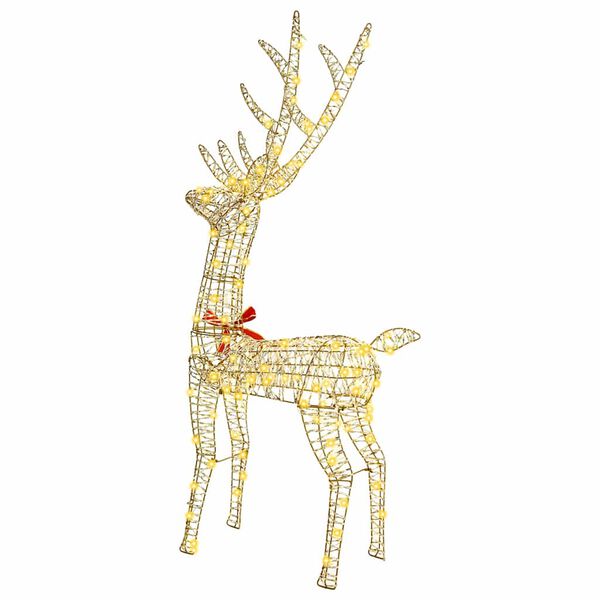 vidaXL 3D Reindeer with 140 LEDs Warm white 128 cm PET