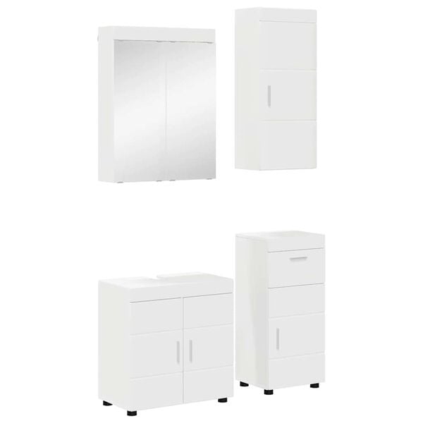 vidaXL Bathroom Furniture Set with Drawer TULUM White Engineered Wood