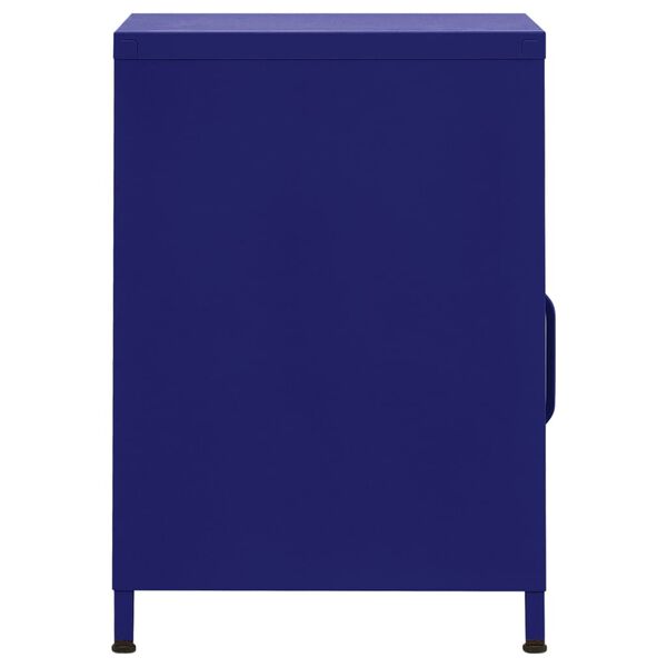 vidaXL Nightstand Navy Blue 35x35x51 cm Steel