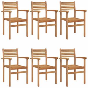 vidaXL Chair 6 pcs Brown Solid Teak Wood