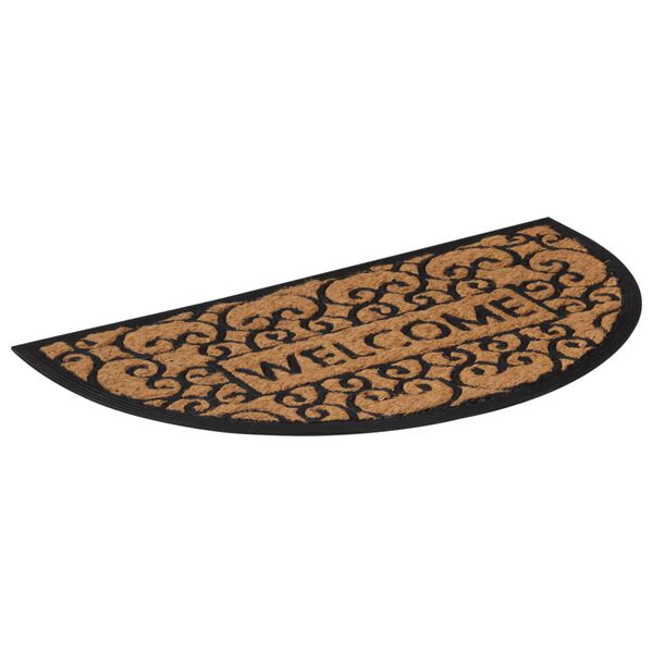 vidaXL Door Mat Half Round 45x75 cm Rubber and Coir
