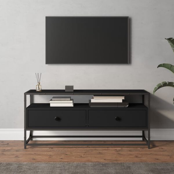 vidaXL TV Cabinet Black 100x35x45 cm Engineered Wood