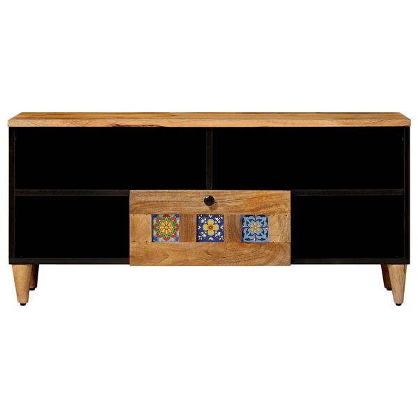 vidaXL TV Cabinet Natural 100 x 33.5 x 46 cm Solid Mango Wood