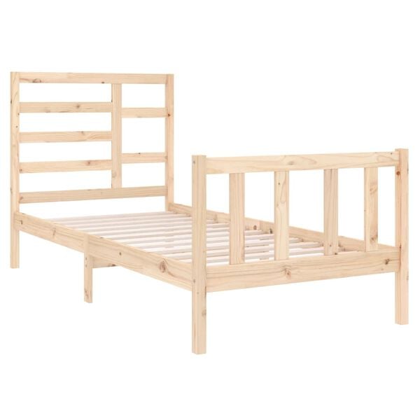 vidaXL Bed Frame without Mattress Solid Wood 75x190 cm Small Single