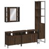 vidaXL 4 Piece Bathroom Cabinet Set Brown Oak Engineered Wood