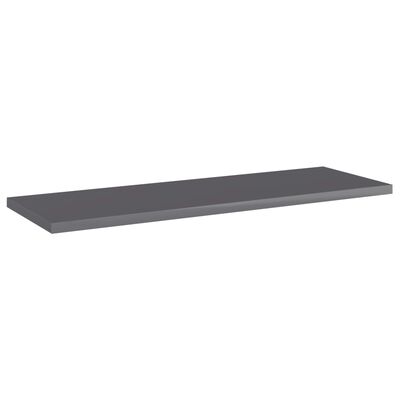 vidaXL Bookshelf Boards 4 pcs High Gloss Grey 60x20x1.5 cm Engineered Wood