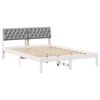 vidaXL Bed frame White and light grey 135 x 190 cm Solid pine wood