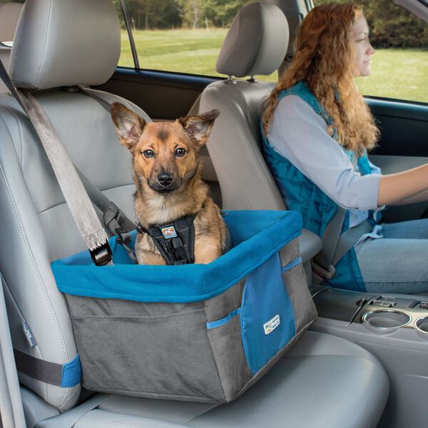 Kurgo Dog Booster Seat Heather Blue and Grey