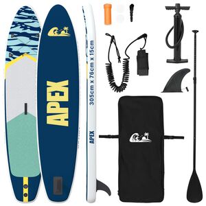 vidaXL Inflatable Stand Up Paddle Board APEX 305 x 76 x 15 cm Blue for