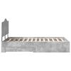 vidaXL Bed Frame Concrete Grey 120 x 190 cm Engineered Wood