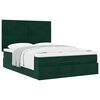 vidaXL Ottoman Bed with Mattresses Dark Green 140x190cm Velvet