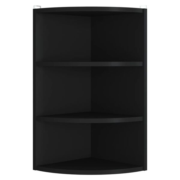 vidaXL Wall Corner Shelf Black 30x31.5x60 cm Engineered Wood