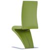 vidaXL Dining Chairs with Zigzag Shape 2 pcs Green Faux Leather