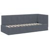 vidaXL Corner Bed Frame with Headboard Dark Grey 80 cm x 200 cm Velvet