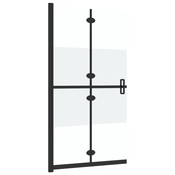 vidaXL Foldable Walk-in Shower Wall Half Frosted ESG Glass 90x190 cm